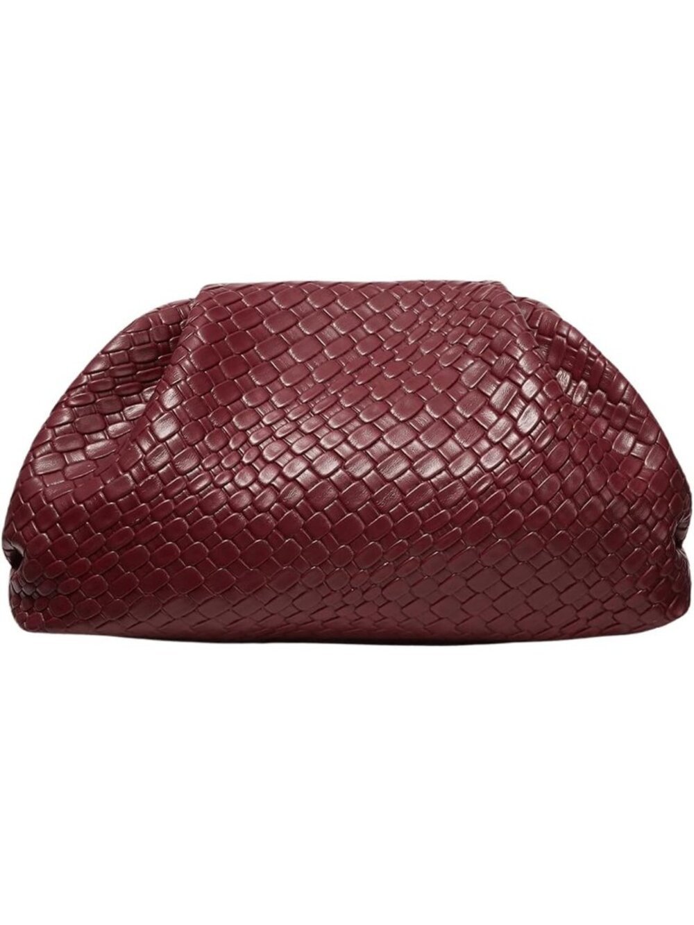 Women's Burgundy Faux PU Leather Clutch Purse No Strap Imported Evening Handbags